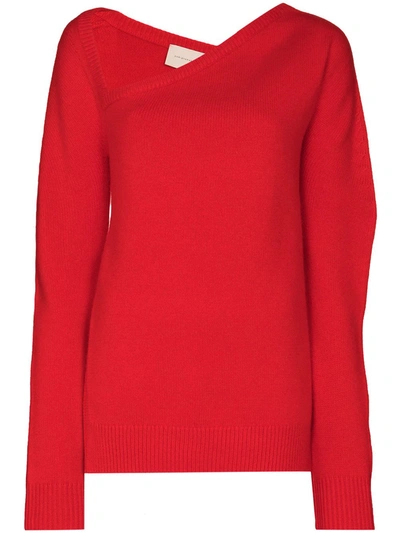 Christopher Kane Side-slit Asymmetric Jumper In Red