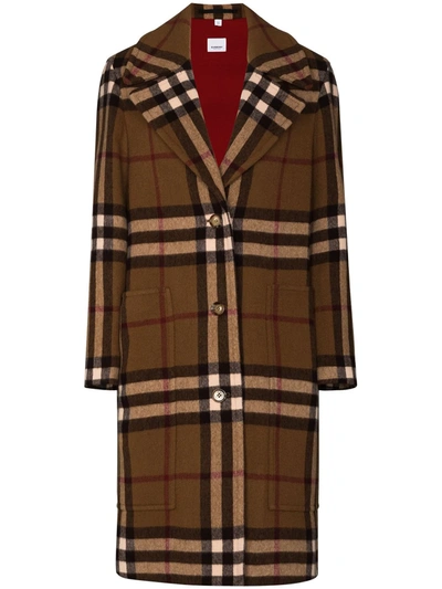 Burberry Purton Vintage Check Wool Coat In Brown