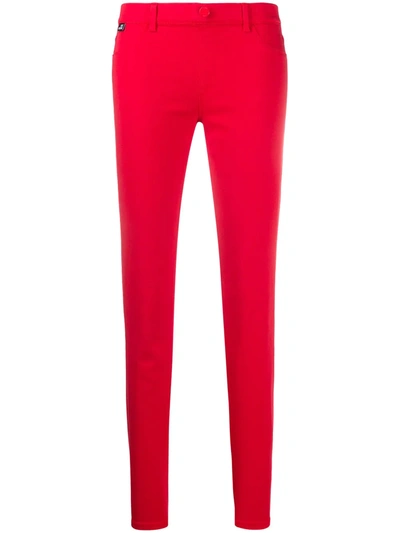 Love Moschino Mid-rise Skinny Jeans In Red