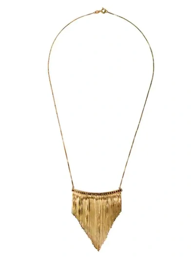 Iosselliani 18kt Yellow Gold Black Diamond Fringe Necklace