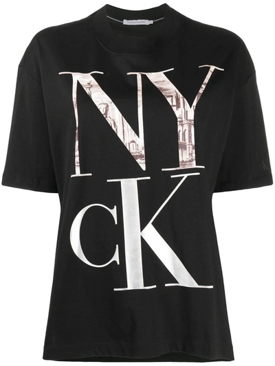 Calvin Klein Jeans Est.1978 Logo Print Cotton T-shirt In Black