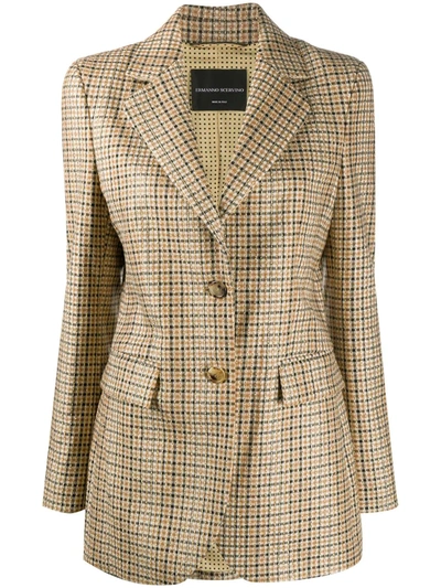 Ermanno Scervino Single-breasted Checked Blazer In Gold