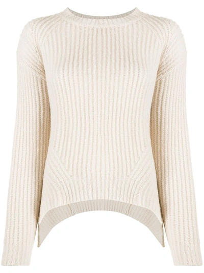 Luisa Cerano Loose Ribbed Knit Jumper In Neutrals