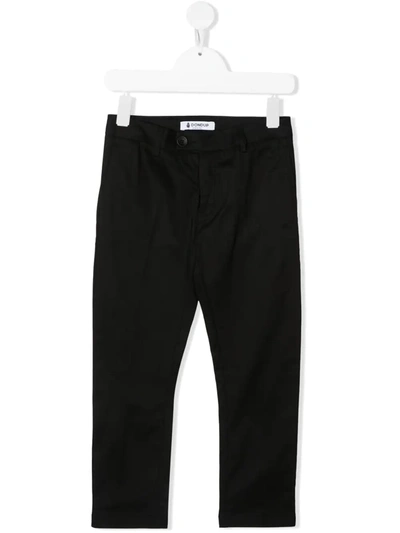 Dondup Teen Straight-leg Chino Trousers In Black
