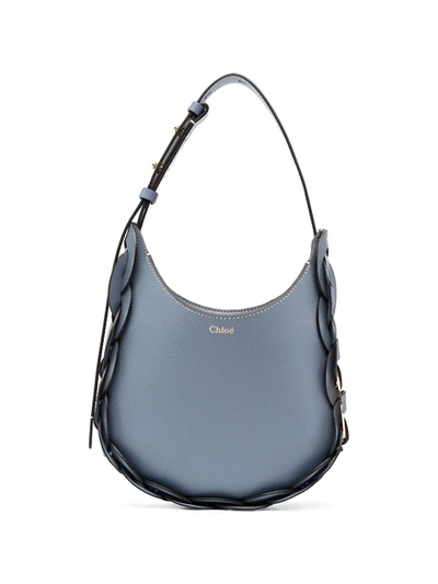 Chloé Darryl Small Leather Shoulder Bag In Blue