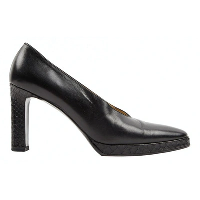 Pre-owned Saint Laurent Leather Heels In Black