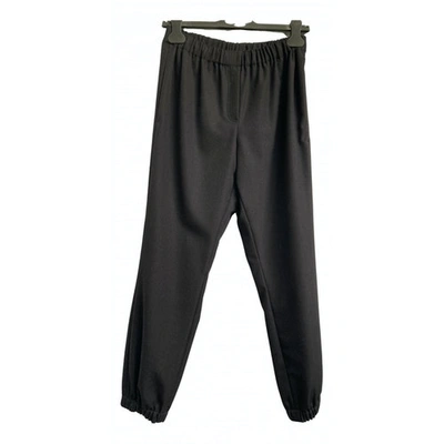 Pre-owned Lanvin Anthracite Wool Trousers