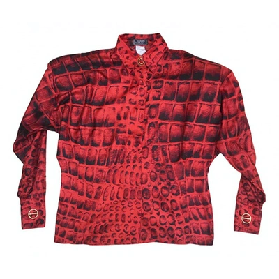 Pre-owned Versace Silk Shirt In Red