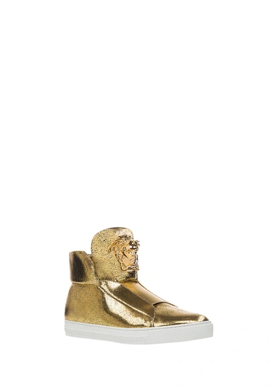 Versace Palazzo High-top Sneakers In Gold | ModeSens