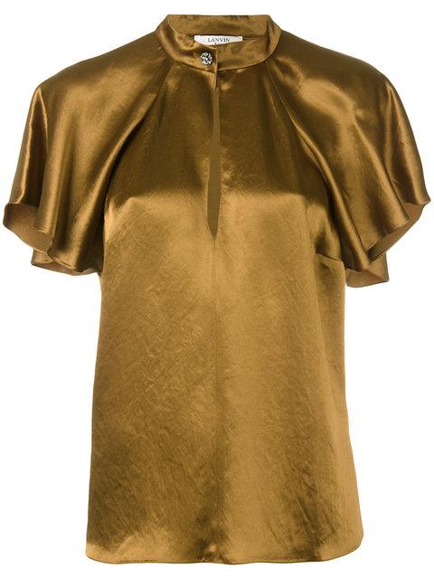 Lanvin Jewelled Button Blouse In Brown | ModeSens