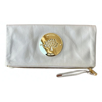 Pre-owned Mulberry Leather Clutch Bag In Grey