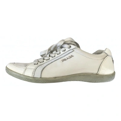 Pre-owned Prada Cloth Trainers In White