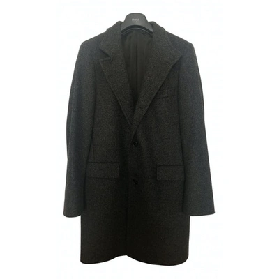 Pre-owned Hugo Boss Wool Coat In Grey