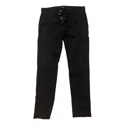 Pre-owned Fendi Black Cotton Trousers