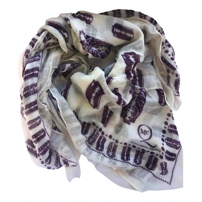 Pre-owned Mcq By Alexander Mcqueen Scarf In White