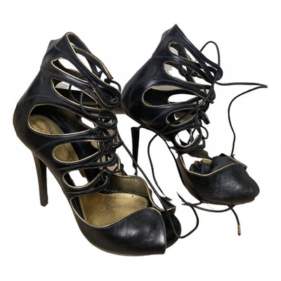 Pre-owned Alexander Mcqueen Leather Sandal In Black