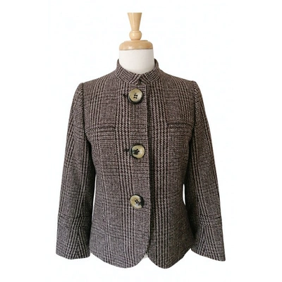 Pre-owned Luciano Barbera Wool Jacket In Brown