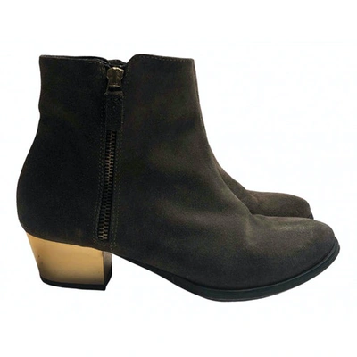 Pre-owned Maje Ankle Boots In Khaki