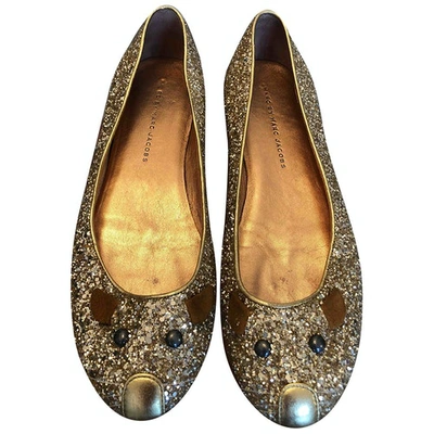 Pre-owned Marc By Marc Jacobs Gold Glitter Ballet Flats