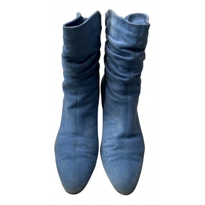 Pre-owned Sergio Rossi Ankle Boots In Blue