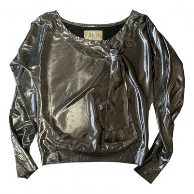 Pre-owned Peter Jensen Silver Polyester Top