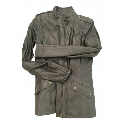 Pre-owned Belstaff Leather Short Waistcoat In Black