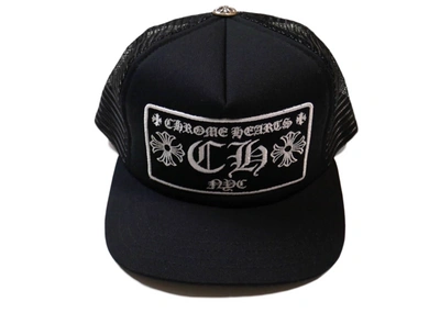 Pre-owned Chrome Hearts Ch New York City Trucker Hat Black/black