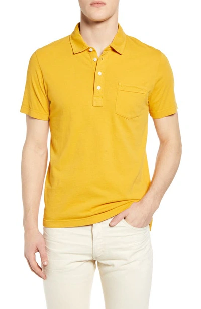 Billy Reid Pensacola Slim Fit Garment Dye Polo In Sunflower