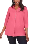 Foxcroft Pamela Non-iron Stretch Tunic Blouse In Think Pink