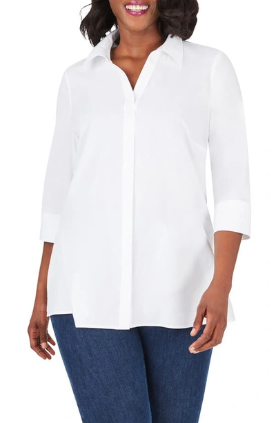 Foxcroft Pamela Non-iron Stretch Tunic Blouse In White