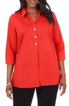 Foxcroft Pamela Non-iron Stretch Tunic Blouse In Simply Red