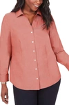 Foxcroft Lauren Non-iron Pinpoint Button-up Shirt In Rosewood