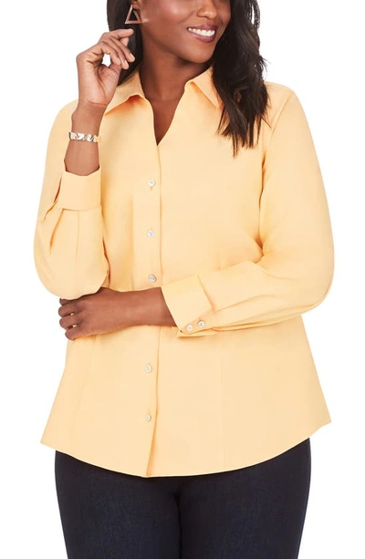 Foxcroft Lauren Non-iron Pinpoint Button-up Shirt In Golden Rod