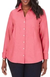 Foxcroft Lauren Non-iron Pinpoint Button-up Shirt In Wild Rose