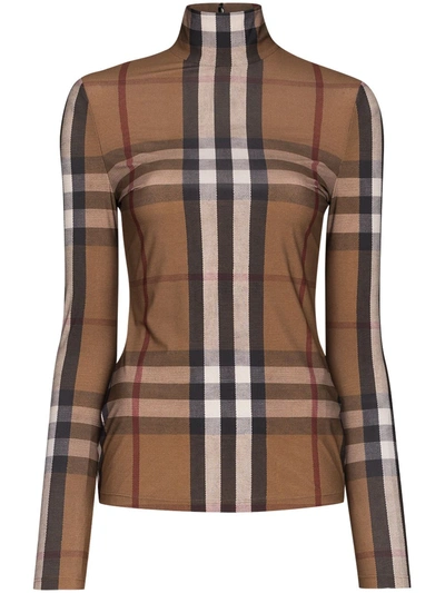 Burberry Vintage Check Mesh Top In Brown