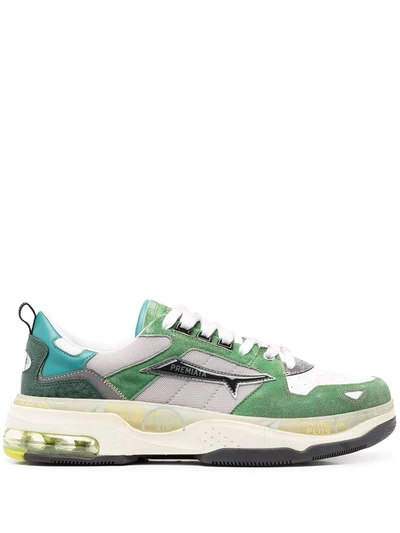 Premiata Drake Low-top Leather Sneakers In Green