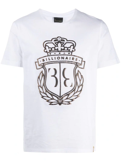 Billionaire Foiled Logo Crest T-shirt In White