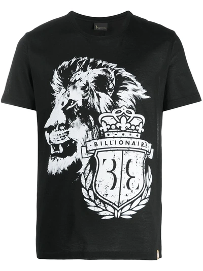 Billionaire Logo Graphic Print T-shirt In Black