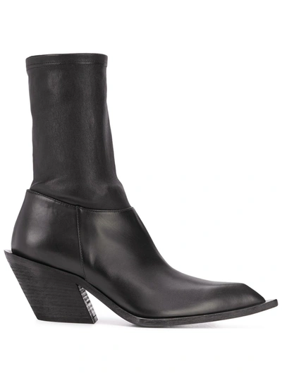 Haider Ackermann Leather Mid-calf Boots In Black