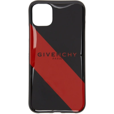 Givenchy Black & Red Striped Logo Iphone 11 Case