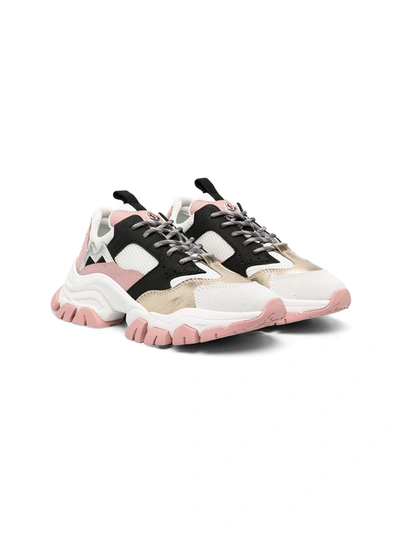 Moncler Kids' Sneakers Leave No Trace With Color Block Design In Pink |  ModeSens