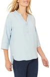 Foxcroft Roman Indigo High/low Tunic In Blue Wash