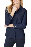 Foxcroft Kylie Non-iron Cotton Button-up Shirt In Navy
