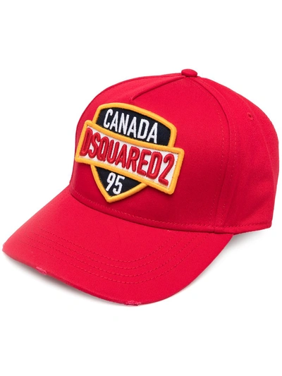 Dsquared2 Canada Patch Cotton Canvas Baseball Hat In Red | ModeSens