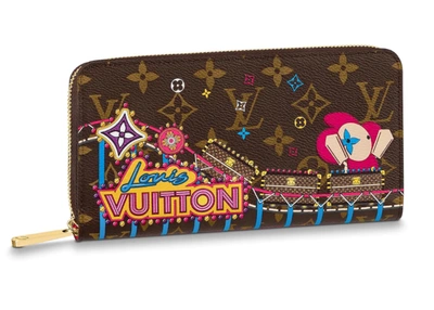 Pre-owned Louis Vuitton Gp Wallet Monogram (12 Card Slot) Vivienne Holiday Rose Pivoine Pink