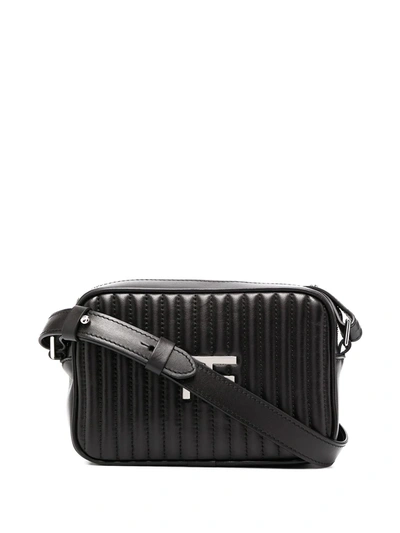 Tom Ford Logo-plaque Quilted Shoulder Bag In Black