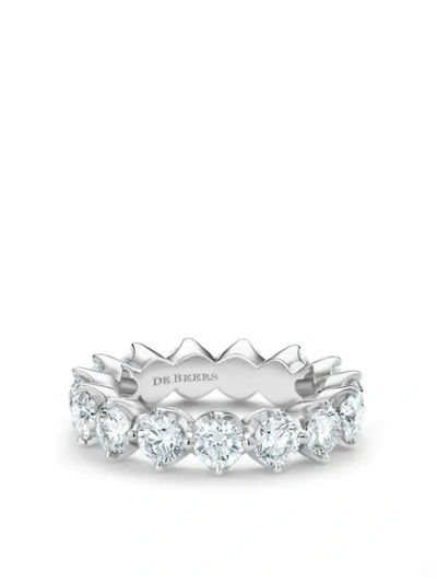 De Beers Platinum Diamond Allegria Large Eternity Band Ring In Silver