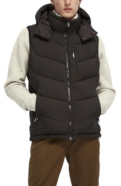 Scotch & Soda Quilted Vest In Black