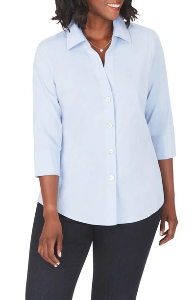 Foxcroft Paige Button-up Shirt In Blue Wave