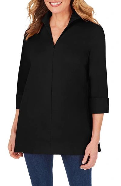 Foxcroft Lydia Wrinkle-free Non-iron Shirt In Black